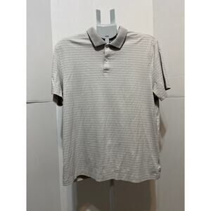 Calvin Klein Men’s Polo Shirt Gray Striped Short Sleeve Size L
